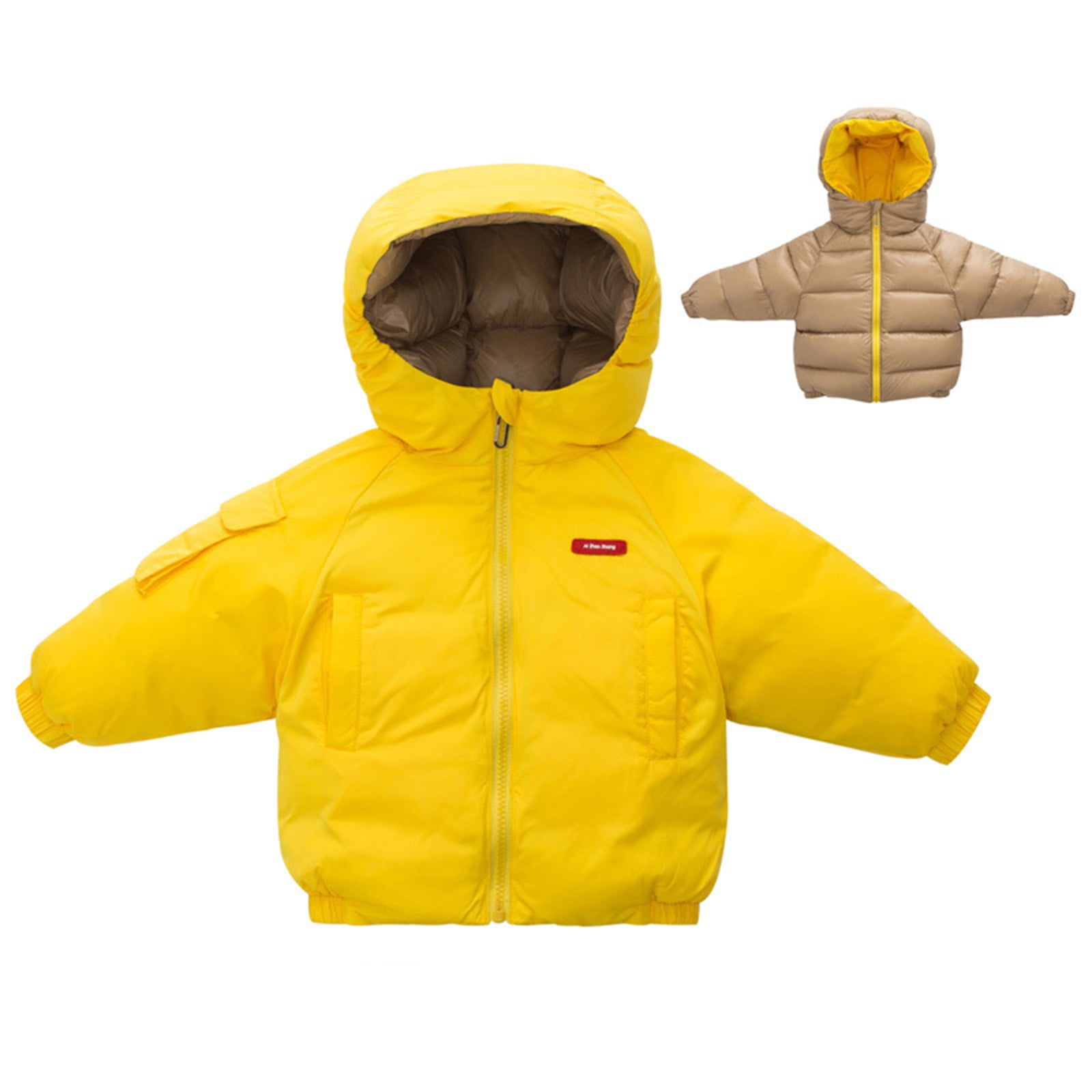 Girls yellow padded coat best sale