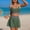 Army Green, variant on Womens High Waisted Bikini Sets Two Piece Belly Control Swim Skirt Color Block Skirted Swimsuit 2026
