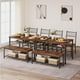 thumbnail image 5 of Yeshouse Mesa de comedor para 4 con el banco y 2 sillas, mesa de cocina Rectangular con Rack de vino para el pequeño espacio, apartamento, 5 of 8