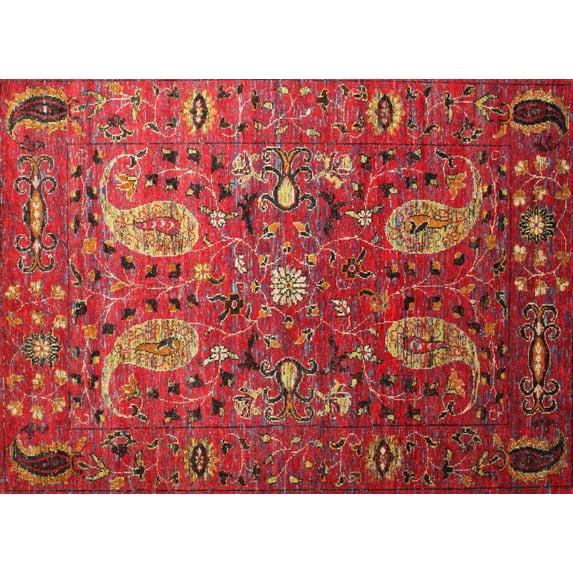 Ahgly Company Indoor Rectangle Traditional Rust Pink Persian Area Rugs, 5' x 8'