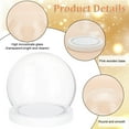 thumbnail image 3 of Glass Dome with Base 4.9x4.5 Inch Glass Display Cloche Dome Glass Decorative Display Dome Showcase Snowglobe for Fairy Lights Plants Flower Display Beach Sand Halloween Xmas Decoration, 3 of 7