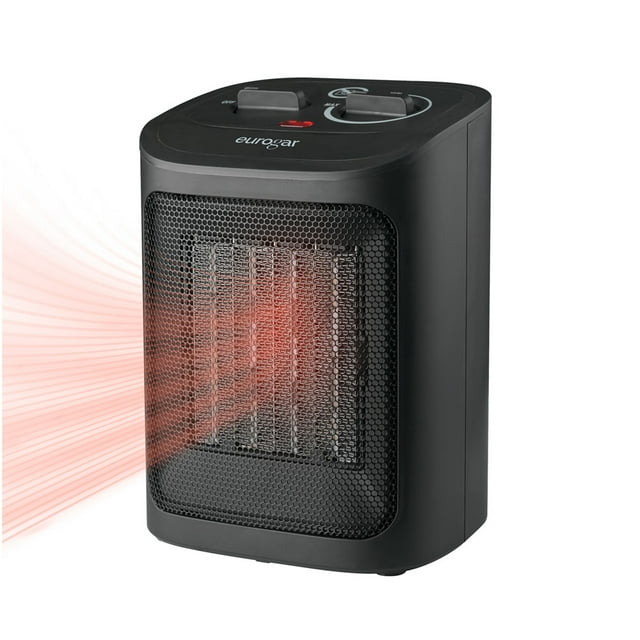 Calefactor portátil eléctrico, 2 niveles de calor, Termostato ajustable hasta 35°C, Calenton de Aire circulante con resistencia y ventilador, Calentador alta potencia de calor 1500W EUROGAR EUCAL02