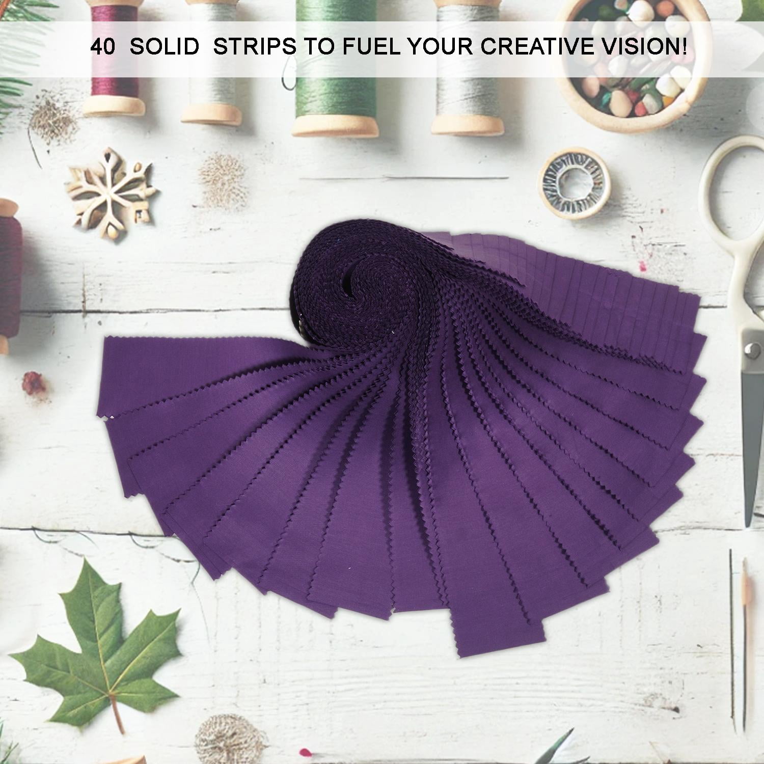 Soimoi Solid Jelly Roll Strips for Quilting, 2.5" Precut Fabric for DIY, 40 Strip Assorted Bundle, Jelly Roll For Scrapbooking, Perfect Quilting Fabric for Sewing, Home Decor- Berry Purple
