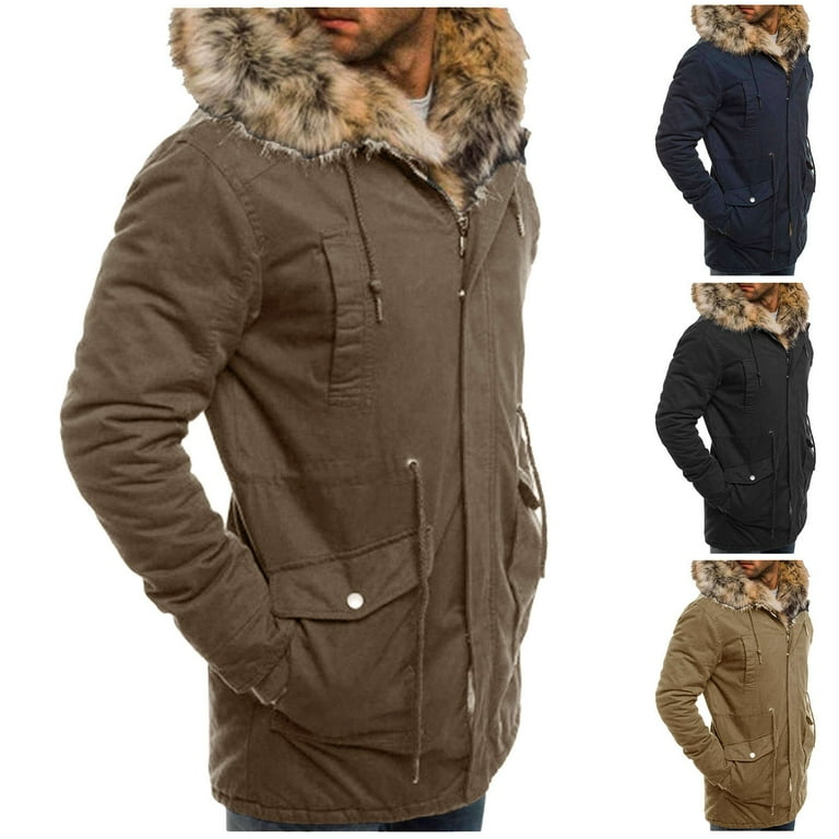 Men Heavy Winter Coats Men s Thickened Overcoat Warm Winter Windproof Drawstring Waist Lined Hood Outwear Jacket Coats The Men Jacket Men Fashion