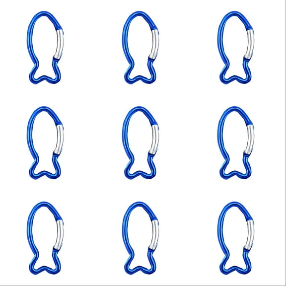 Blue Keychain Clips Mini Carabiner Fish Bone Shape Carabiner Rings Outdoor Camping Mini Lock Snap Hooks Locking Spring Loaded for Fishing Hiking Traveling 20PCS