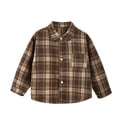 thumbnail image 5 of mgoYE Boys Flannel Shirt Toddler Plaid Shirt Long Sleeve Button Down Shirts Kids Casual Tops(Coffee,18-24 Months), 5 of 5