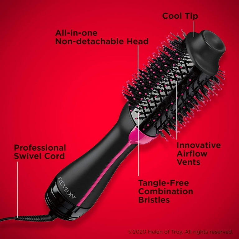 Revlon One Step Hair Dryer And Volumizer Hot Air Brush Black & Pink  (RVDR5222)