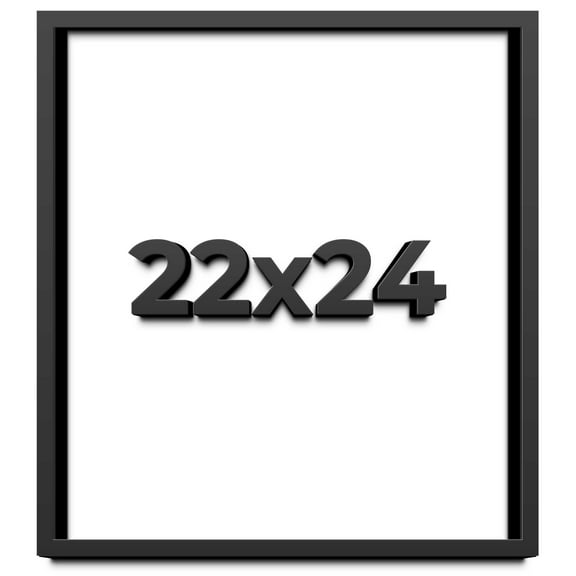 22x24 Shadow Box Frame Black | 1 inches Deep Real Wood Contemporary Shadowbox Display Frame | UV
