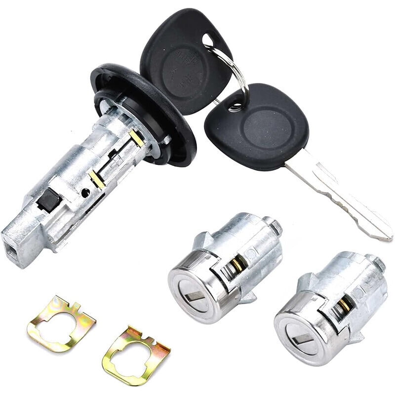YIUIY Ignition Key Switch Cylinder Kit with 2 Keys and Door Locks For 01-07 Chevrolet