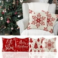 thumbnail image 2 of Twfbrm 4 Pcs Christmas Pillow Covers, Christmas Decorations 18x18 Inch Red & White Snowflake Xmas Tree Throw Pillow Case, Soft Decorative Cushion Covers Winter Holiday Pillowcase for Couch Sofa, 2 of 8