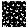thumbnail image 2 of Valentine''s Day Shower Curtain Black White Heart Romantic Love Creative Polyester Fabric Bathroom Decor Set with Hooks(36" Wx70 H), 2 of 4