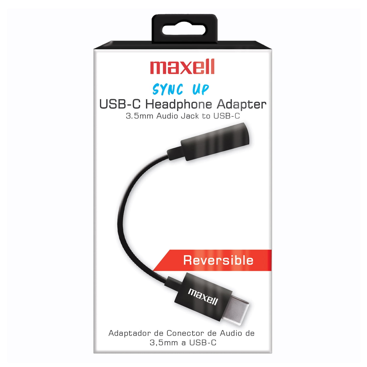 Maxell Sync-Up 3.5-mm to USB-C Stereo Headphone Adapter Cable, 197294