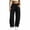 A Black, variant on Womens Cargo Pants Wide Leg Casual Elastic Waist Long Pants Womens Winter Casual Fashion Solid Color Multi Pocket Drawstring Elastic Waist Sweatpants Black L