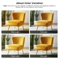 thumbnail image 5 of Fall Velvet Accent Chair Armless Side Chairs Set of 2 Gold Leg Home Bedroom Adult Mustard, 5 of 12