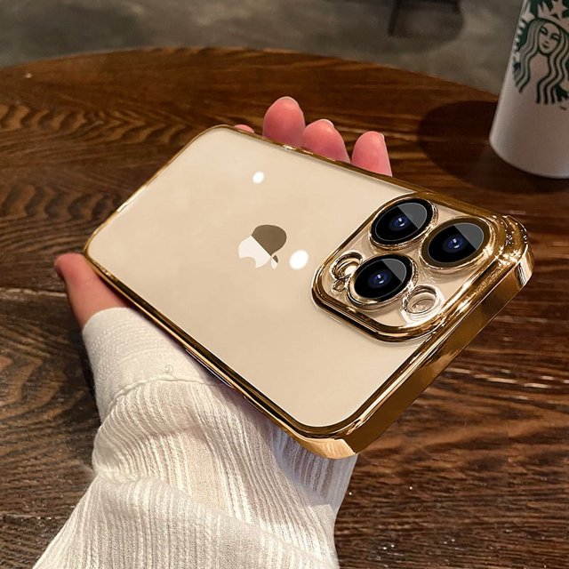 Nouvelle Coque de Téléphone de Luxe Transparente pour iPhone 15 14 13 11 12 Pro Max X TP Max XR 7 8 Plus Protection Complète de l'Objectif en Silicone RJ