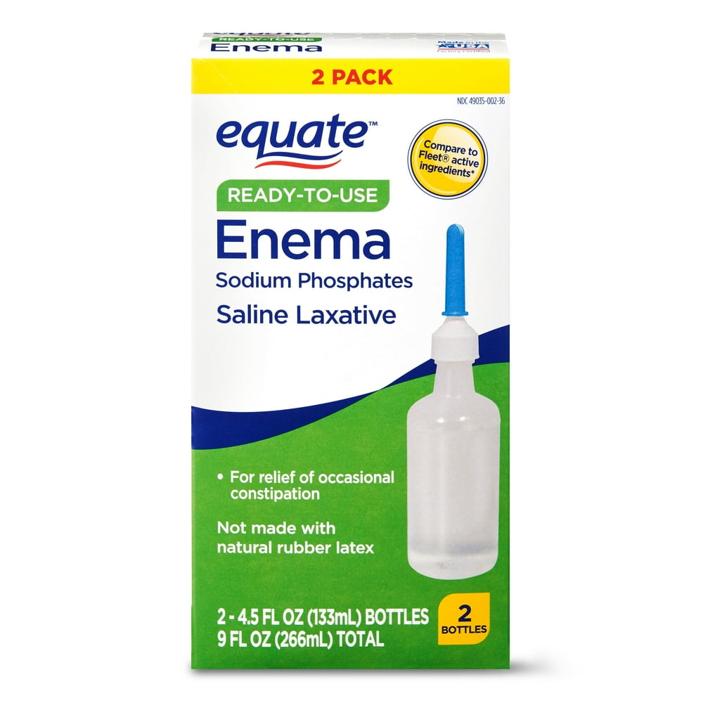 Equate Enema Sodium Phosphates Saline Laxative, 4.5 Fl. Oz., 2 Count