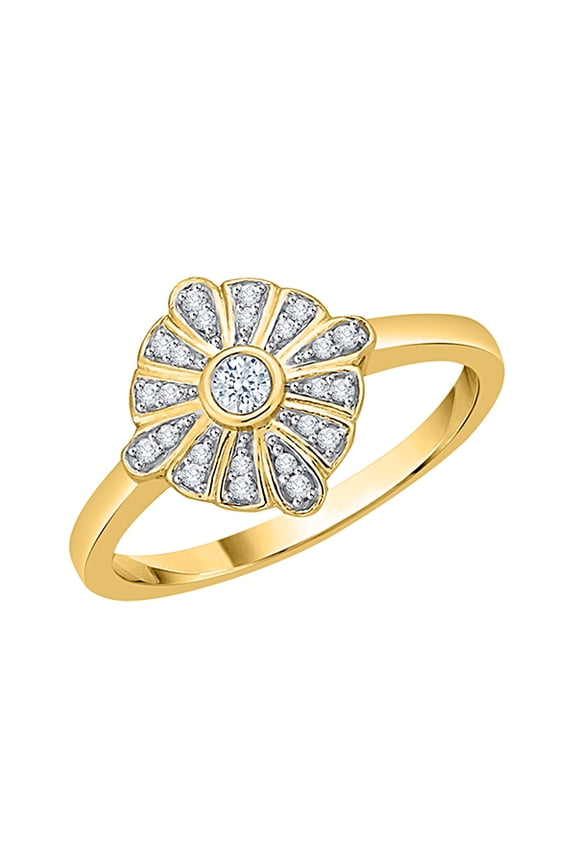 Diamond Engagement Ring in 14K Yellow Gold (1/6 cttw) (I-Color, SI3/I1-Clarity) (Size-10.5)