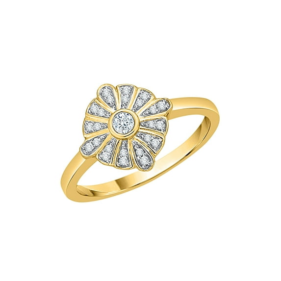 Diamond Engagement Ring in 14K Yellow Gold (1/6 cttw) (I-Color, SI3/I1-Clarity) (Size-10.5)
