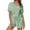 Mint Green, variant on Hrsba Solid Color V Neck Short Sleeve Tops with Drawstring Waist Shorts 2 Piece Set for Women Summer Casual Daily Outfits