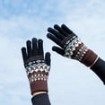 thumbnail image 2 of Guantes de lana térmicos cálidos de invierno para mujer, guantes gruesos para pantalla táctil, 2 of 6