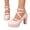 Pink, variant on Womens Block High Heel Mary Jane Shoes Ladies Sweet Heels Strappy Sandals Closed Toe Floral Ankle Strap Dress Pumps Beige Size 7