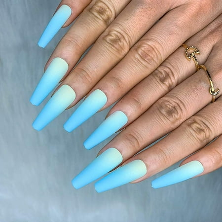 Morily 24pcs Fake Nails Blue Ombre Ballerina Long Coffin Matte Press on Nail False Tips Artificial Finger Manicure for Women and Girls Blue | Walmart Canada Morily 24pcs Fake Nails Blue Ombre Ballerina Long Coffin Matte Press on Nail False Tips Artificial Finger Manicure for Women and Girls Blue | Walmart Canada