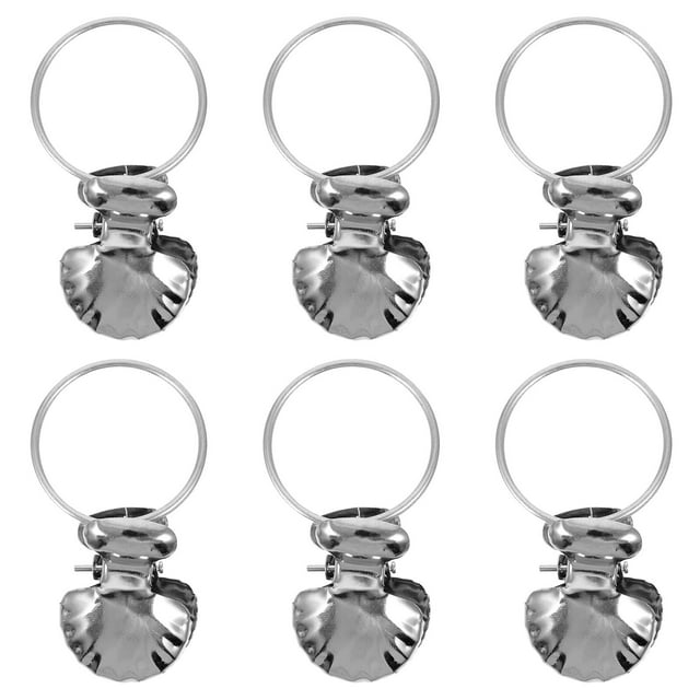 CIMAXIC Crochets de Rideau 30 Pcs Accessoires de Tringle à Rideaux Motif Coquillage, 2.17"X0.98"X0.39 Pouces