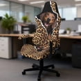 thumbnail image 5 of FUIALDOLG Brown Leopard Dachshund Dog Gaming Chair Covers Set of 4,Elastic Breathable Office Chair Cover with Armrest Esport Seats Protector Washable Non-slip Desk Chairs Slipcover for Home,Office, 5 of 9