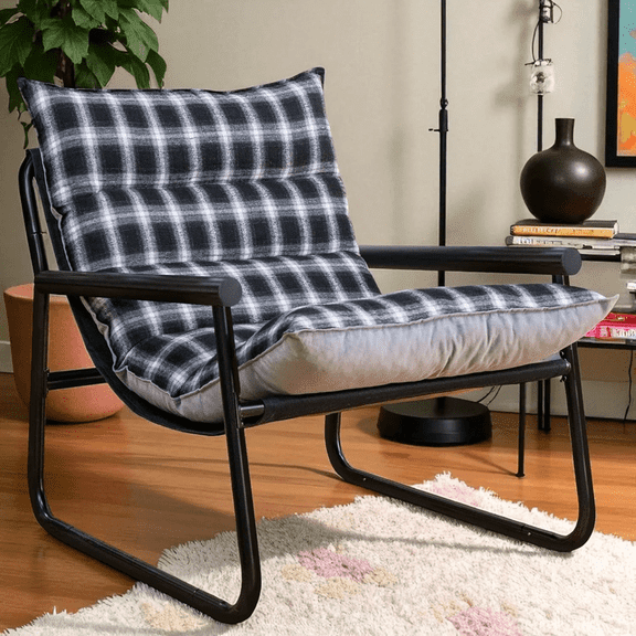 Baxluxe Lazy Chair Living Room Chairs Small Recliners for Small Spaces Lounge Accent Papasan Chair, Comfortable Reading Chair for Bedroom, Study, Living Room, Courtyard