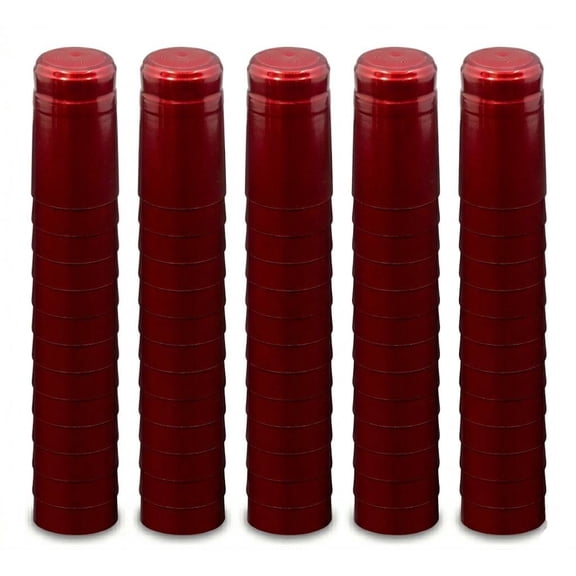 METALLIC SOLID RUBY RED PVC SHRINK CAPSULES 100 Pack
