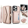 thumbnail image 6 of Decase 2-in-1 Detachable Magnetic Wallet Case Compatible with iPhone 11 Pro, Shockproof PU Leather Flip Cover with Card Slots, Cash Pocket, Zipper Purse, Crossbody Strap, RFID Blocking,Rosegold, 6 of 8