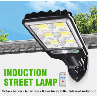 New Led Solar Flood Light Motion Sensor Security Wall Street Yard Outdoor Lamp