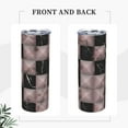 thumbnail image 2 of Black Marble Pink Pattern Tumbler with Straw and Lid, 20 OZ Reusable Stainless Steel Vacuum Insulated Tumbler Water Cup for Coffee, Tea, Beverages, Travel Tumbler for Car, 2 of 5