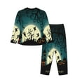 thumbnail image 2 of Disketp Pajamas Set Long Sleeve Sleepwear Womens Button Down Nightwear Pj Sets-Happy Halloween 8, 2 of 9