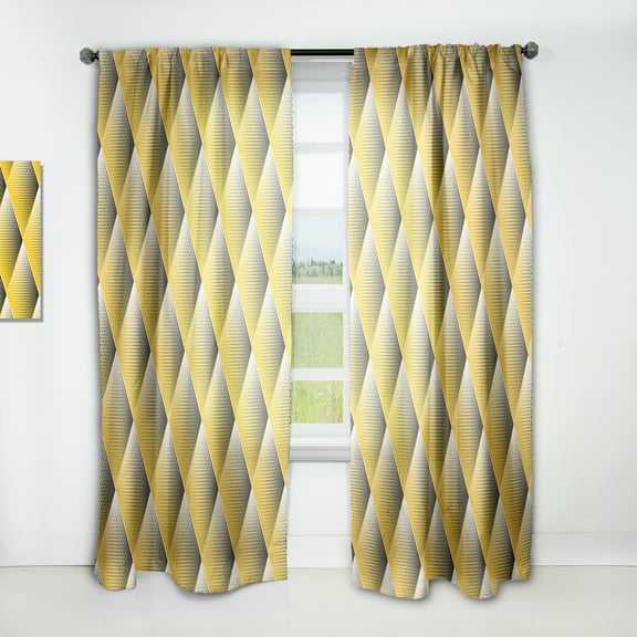 Designart 'Retro Rhombus Geometric ' Mid-Century Modern Curtain Panel