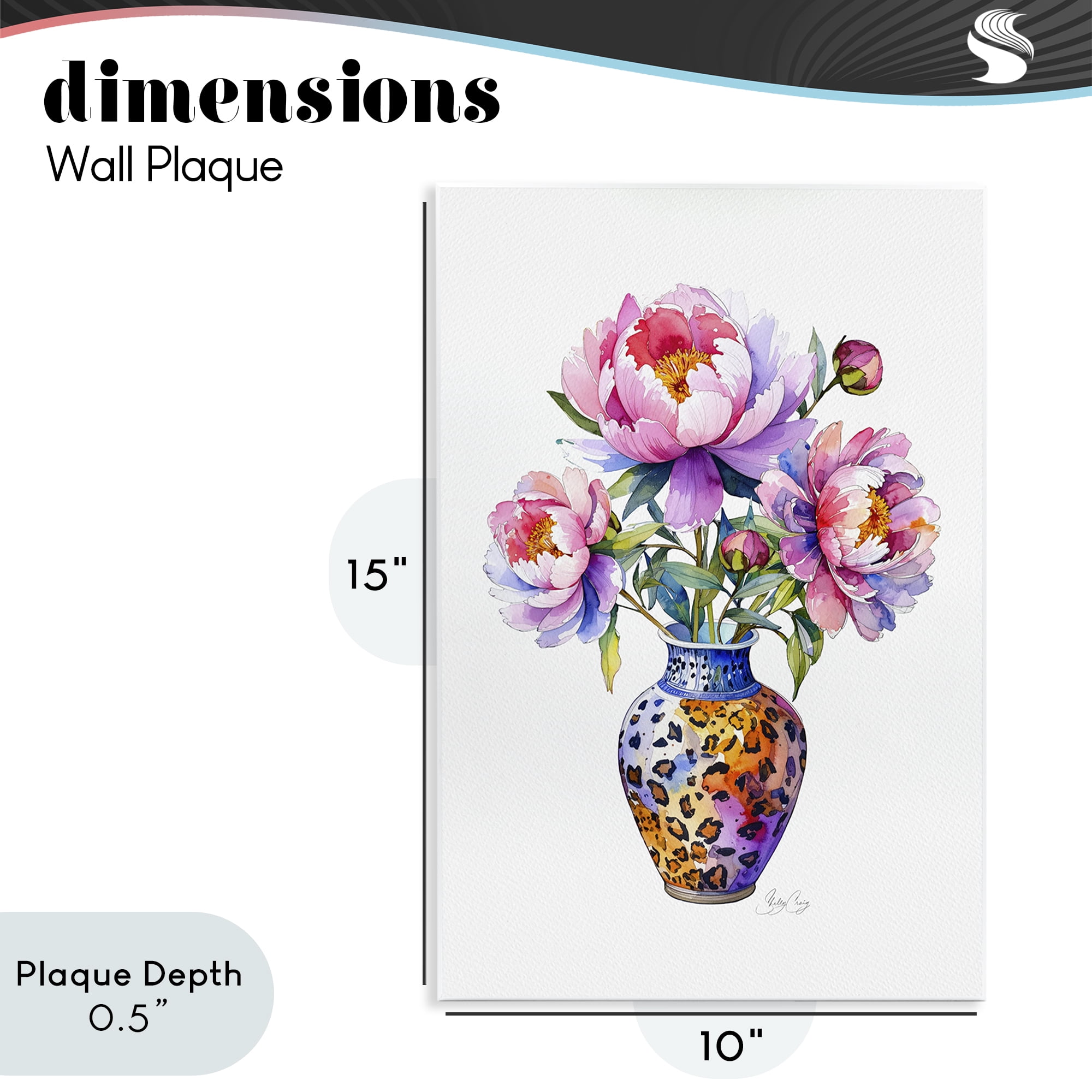 Stupell Industries Fierce Blooms Flower Vase Wall Plaque Art, design by Shelly Craig