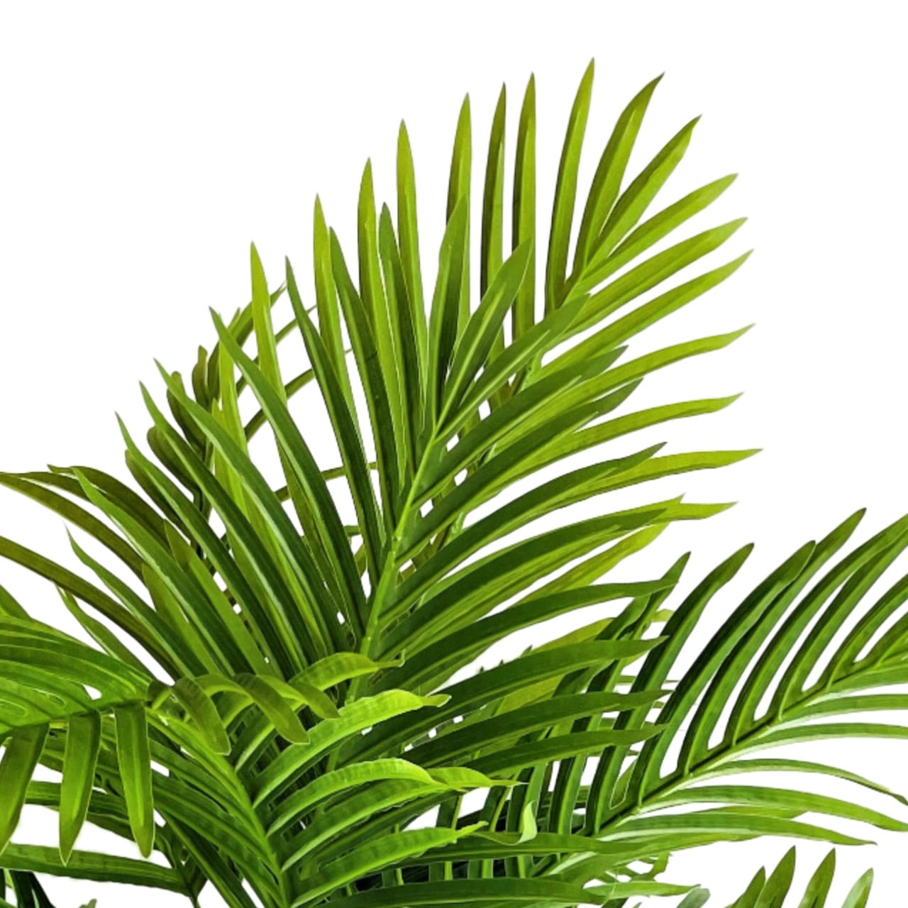 LCG Florals 4ft Artificial Palm Plant, Faux Palm Tree with Black Ribbed Planter, Tall Indoor Decorative Fake Plant for Home or Office