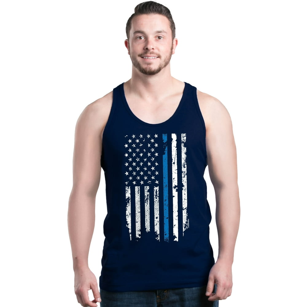 Shop4Ever - Shop4Ever Men's American Flag Blue Line Patriotic 4th of ...