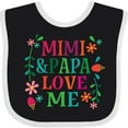 thumbnail image 3 of Inktastic Mimi and Papa Love Me Girls Baby Bib, 3 of 4