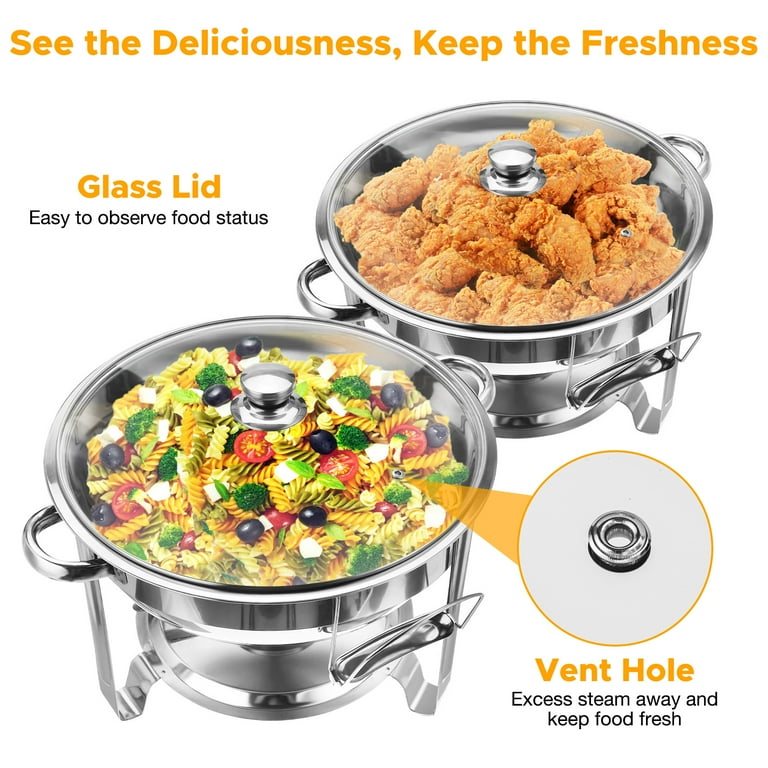  6L Chafing Dishes Serving Food Warmer Round Electric Buffet  Servers and Warmers Stainless Steel Food Warmers for Party/Kitchen/Banquet  (GN 1/2): Home & Kitchen