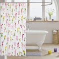 thumbnail image 3 of Manfei Pink Glitter Print Bowknot Shower Curtain 72Wx84L,Colorful Cartoon Goblet Bathroom Shower Curtain, 3 of 5