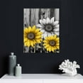thumbnail image 4 of ONETECH Rustic Daisy Flowers Bathroom Picture Wall Decor Yellow and Grey Artwork for Bedroom Living Room Decor Stretched and Framed Ready to Hang 12x16inch, 4 of 4
