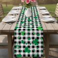 thumbnail image 4 of St. Patrick's Day Table Runner - 60 Inch Long Spring Green Shamrock Checkered Buffalo Cotton and Linen Blended Dress Scarves Farmhouse Table Runner for Kitchen Dining, Coffee Table, 13" x 60", 4 of 8