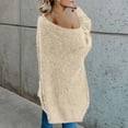 thumbnail image 2 of Gibobby Suéteres mujer, Suéter de Manga Larga de Color sólido para Mujer Suéter Suelto de Cuello Redondo Informal Otoño Invierno Suéter de Punto Tops(Beige,XG), 2 of 5
