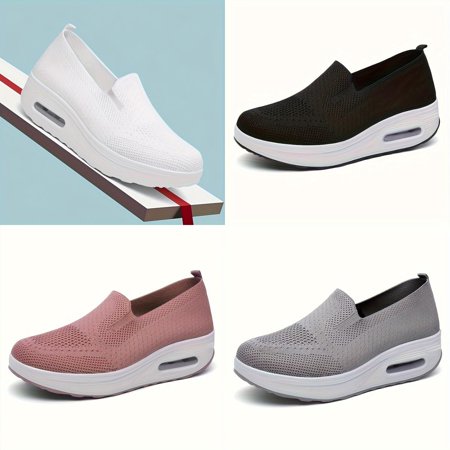 

SZGMKJ Women‘s Lightweight Summer Sneakers - Easy Slip-On Air Cushion Comfort Breathable Knit Stylish Low-Top