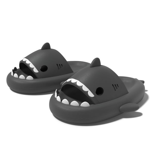 Zapatillas de verano de tiburón para mujer, zapatos antideslizantes de EVA, de Color sólido, para parejas de padres, para interior y exterior, divertidos