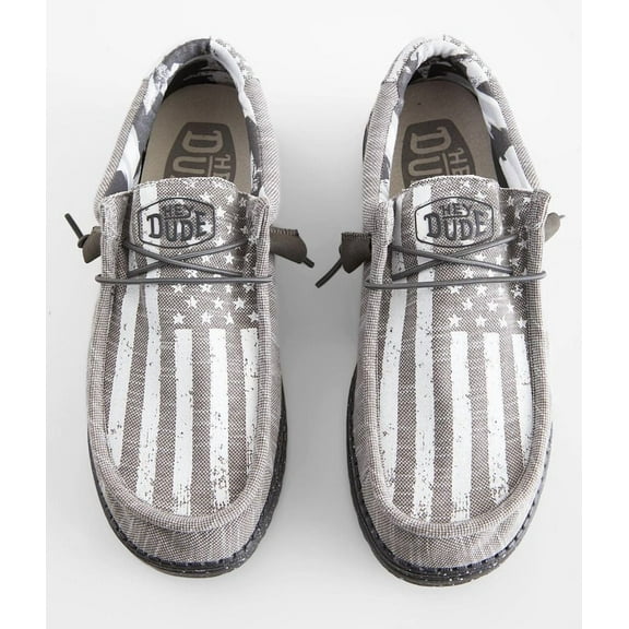 Hey Dude Wally Walls USA Flag Grey Shoes