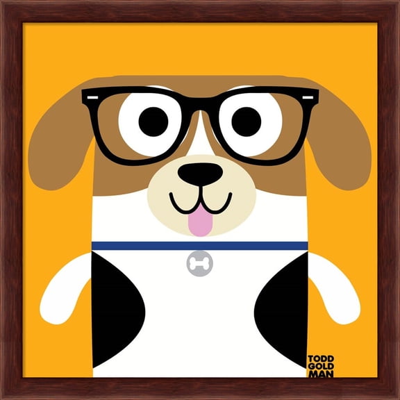 Great Art Now Bow Wow Beagle by Todd Art, Framed Wall Art, 13.25W x 13.25H