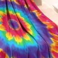 thumbnail image 3 of Rainbow Tie Dye Mandala Pattern Blanket,Comfortable Soft Flannel Throw Blanket,All Season,Warm Lightweight Blankets for Sofa Bed Couch Living Room Chair,30"x40", 3 of 4