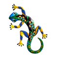 thumbnail image 1 of Decoración de pared de geco, escultura de pared de lagarto de metal, decoración de pared de geco para exteriores verde, 1 of 9